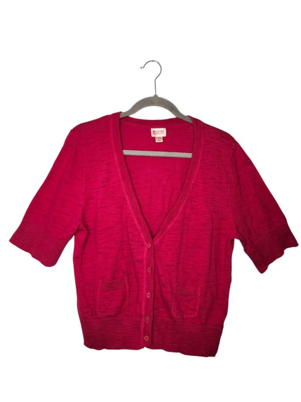Mossimo Pink Short Sleeved Button Down V Neck Shrug Size XXL